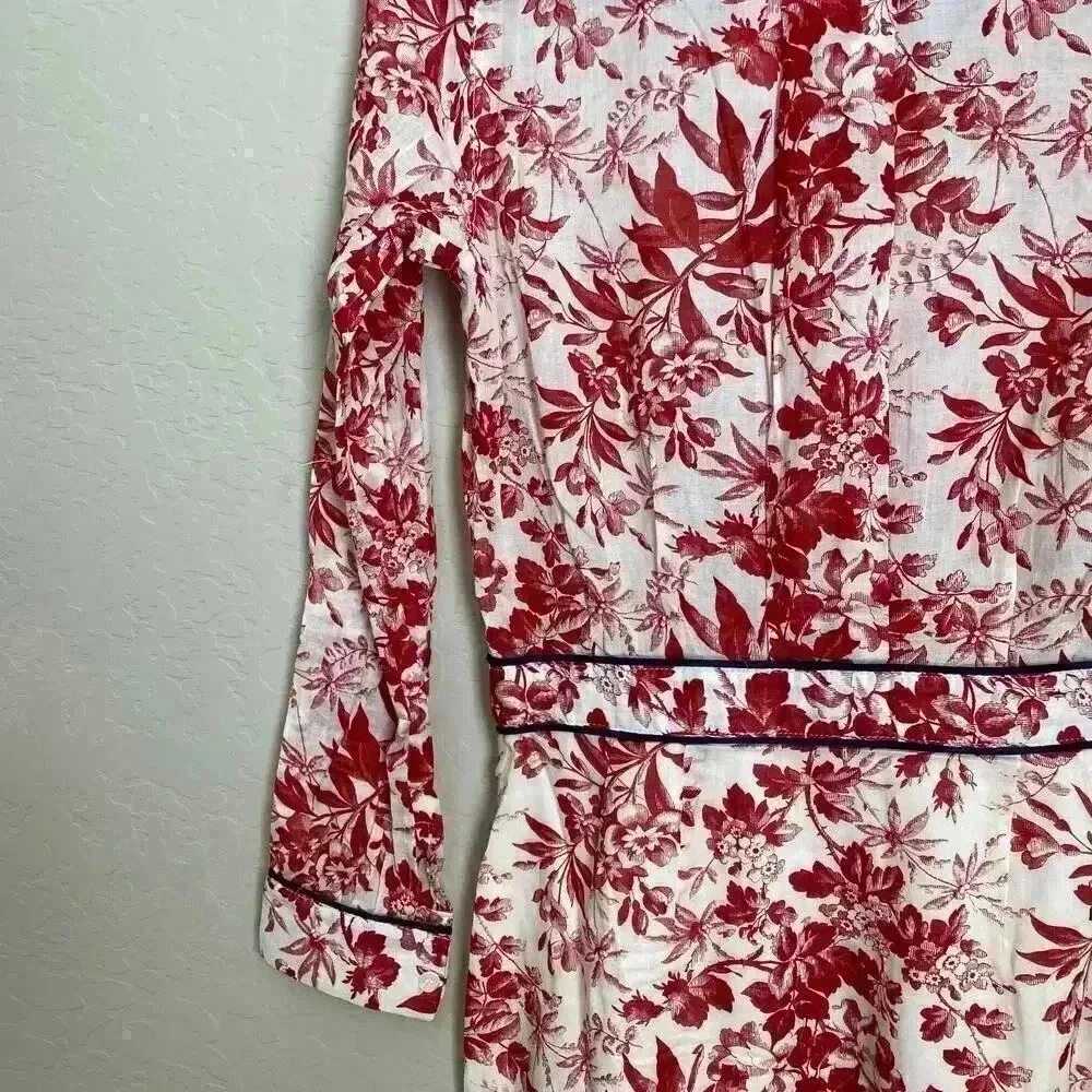 FRNCH Floral Print V-Neck Dress Red Size Small‎